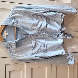 Cloth and Stone Chambray Tie Front Shirt Size XS
